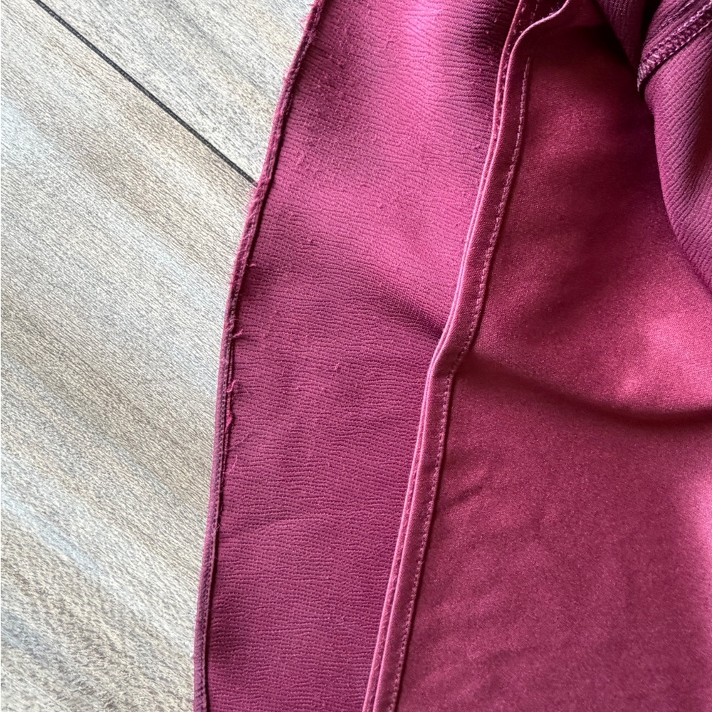 One-Shoulder Burgundy Maxi Dress with Long Sleeve - Picture 14 of 16